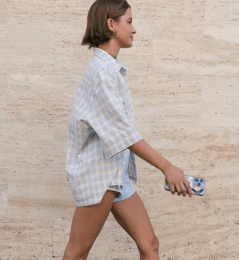 Світло-блакитний піжамний костюм з шортами BlackSeaTribe Лев