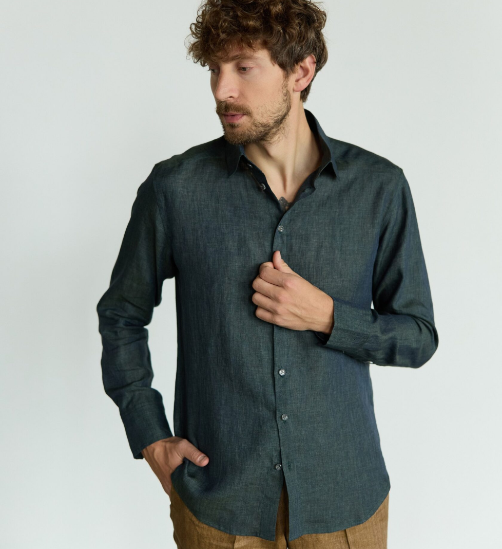 Лляна сорочка the SUIT MAN смарагдова