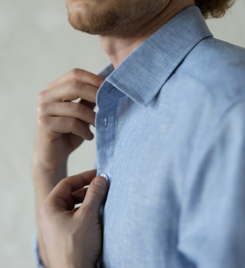 Лляна сорочка the SUIT MAN блакитна