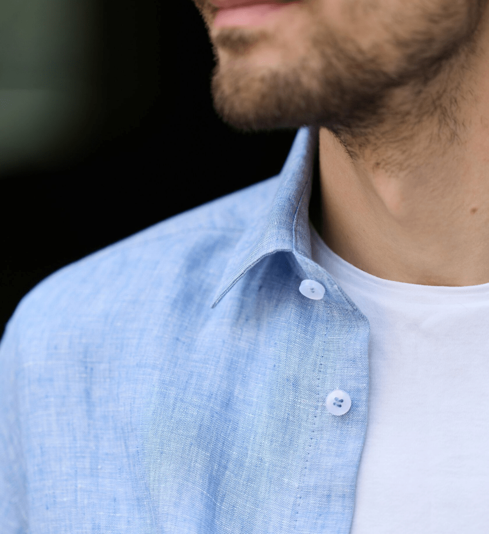 Лляна сорочка the SUIT MAN блакитна