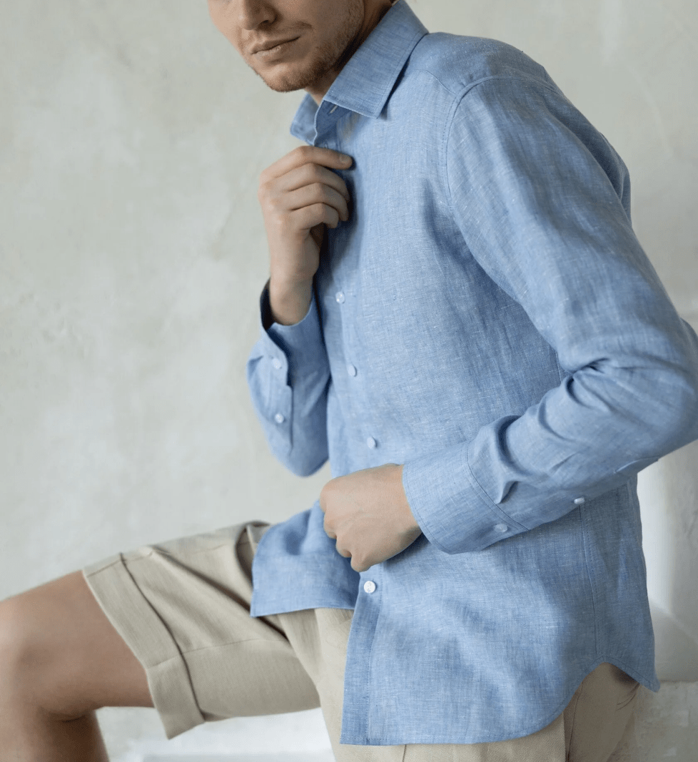 Лляна сорочка the SUIT MAN блакитна