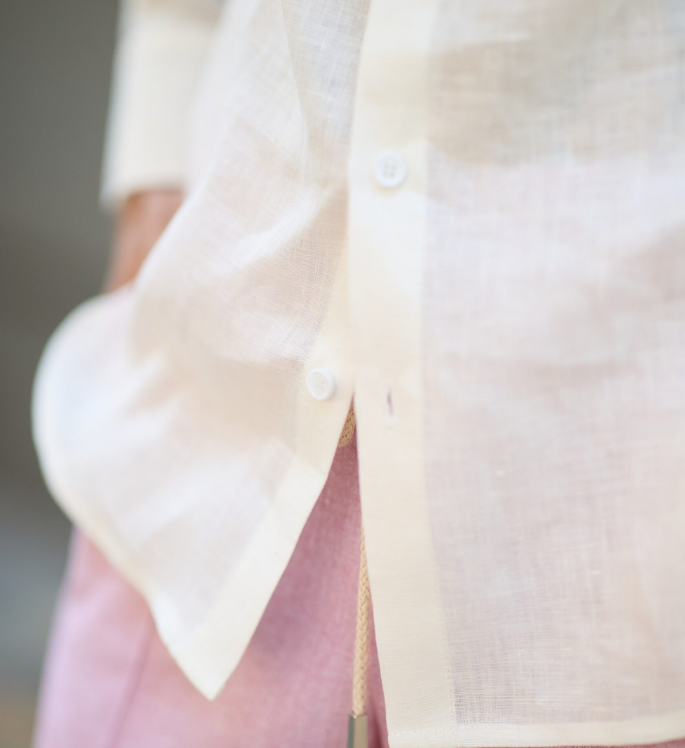 Лляна сорочка the SUIT MAN молочна