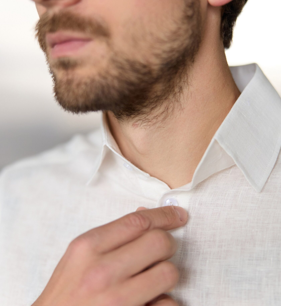 Лляна сорочка the SUIT MAN молочна