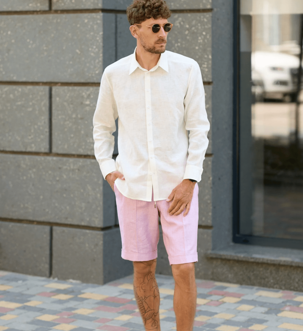 Лляна сорочка the SUIT MAN молочна