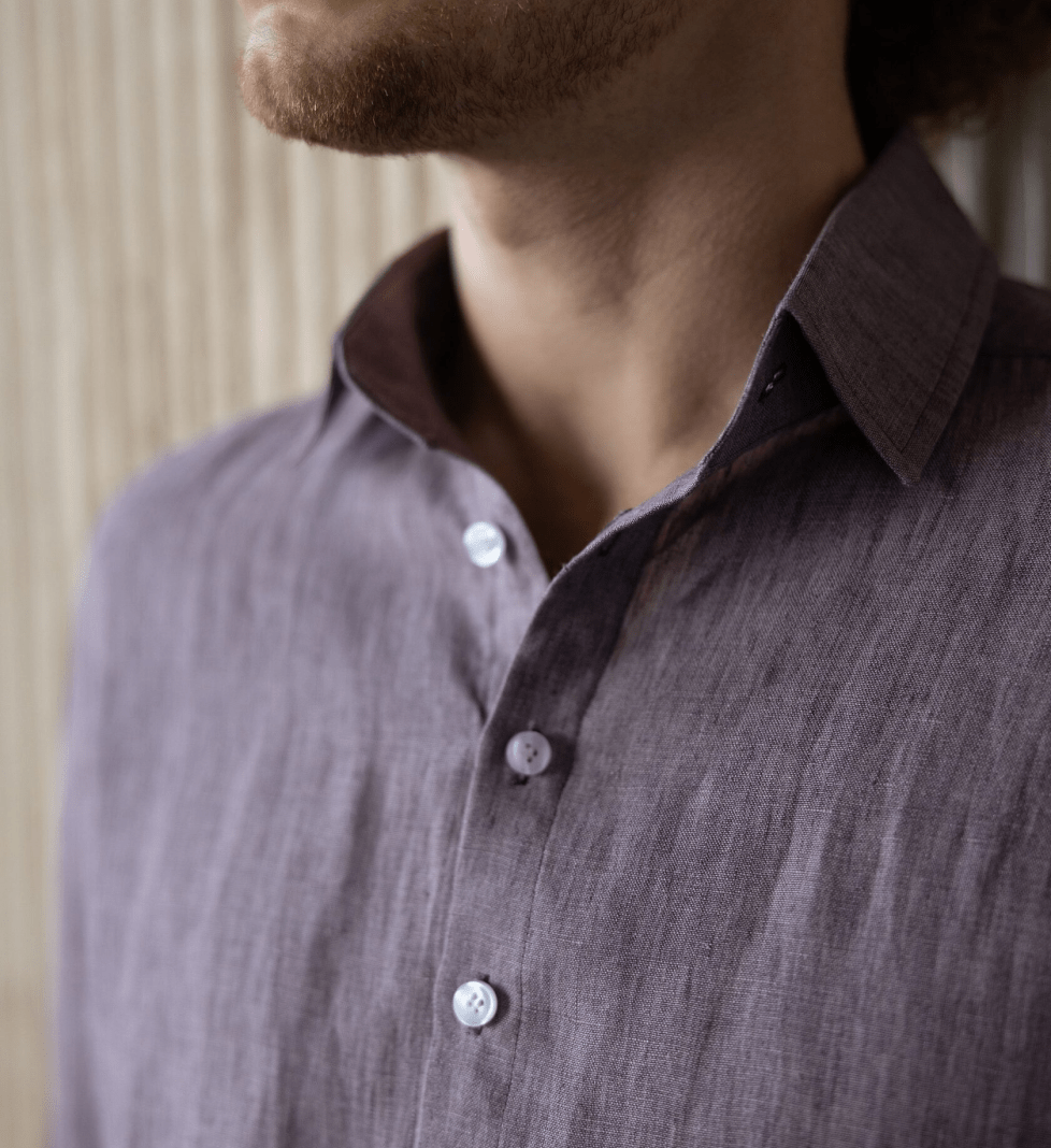 Лляна сорочка the SUIT MAN фіолетова