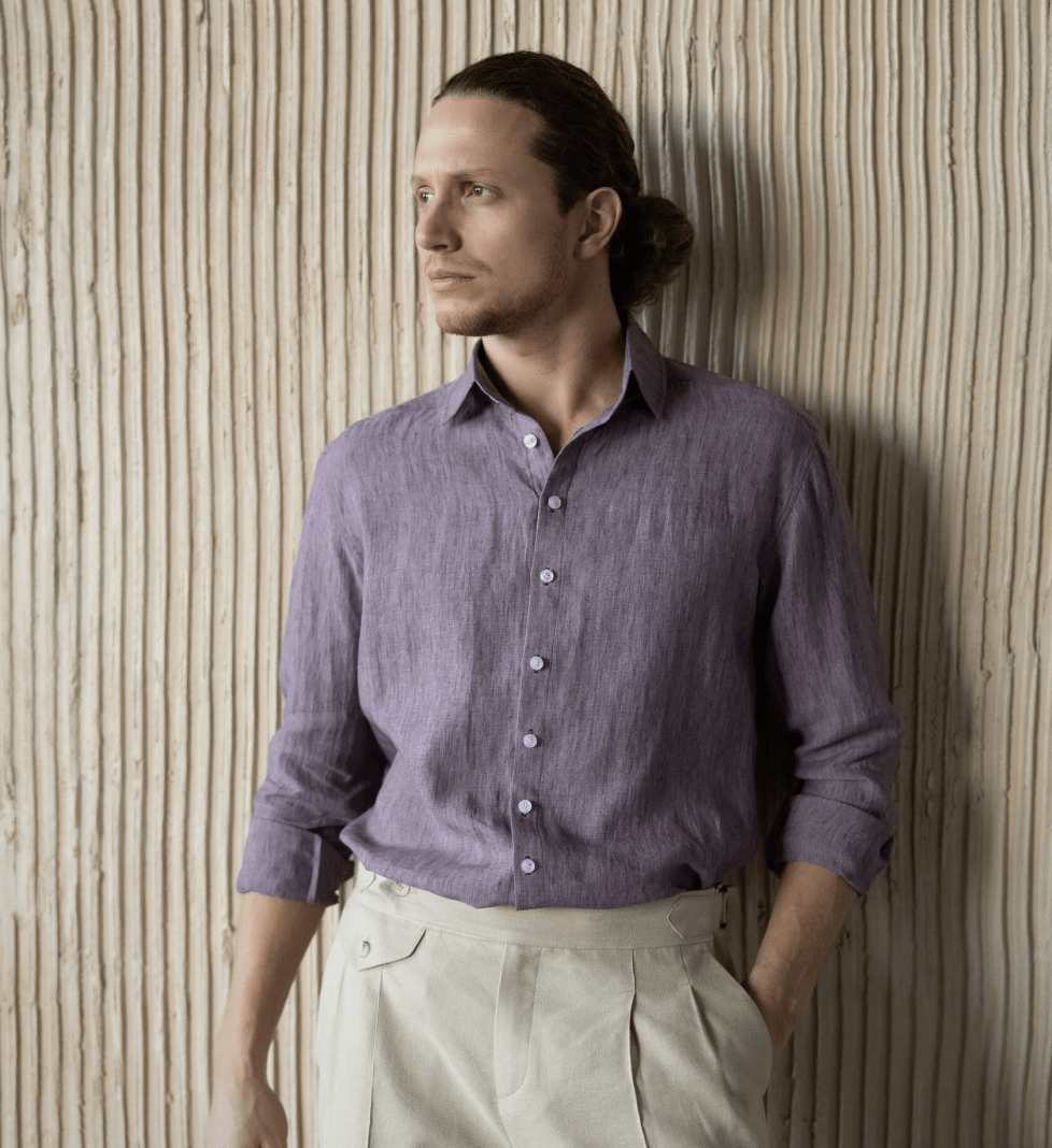 Лляна сорочка the SUIT MAN фіолетова
