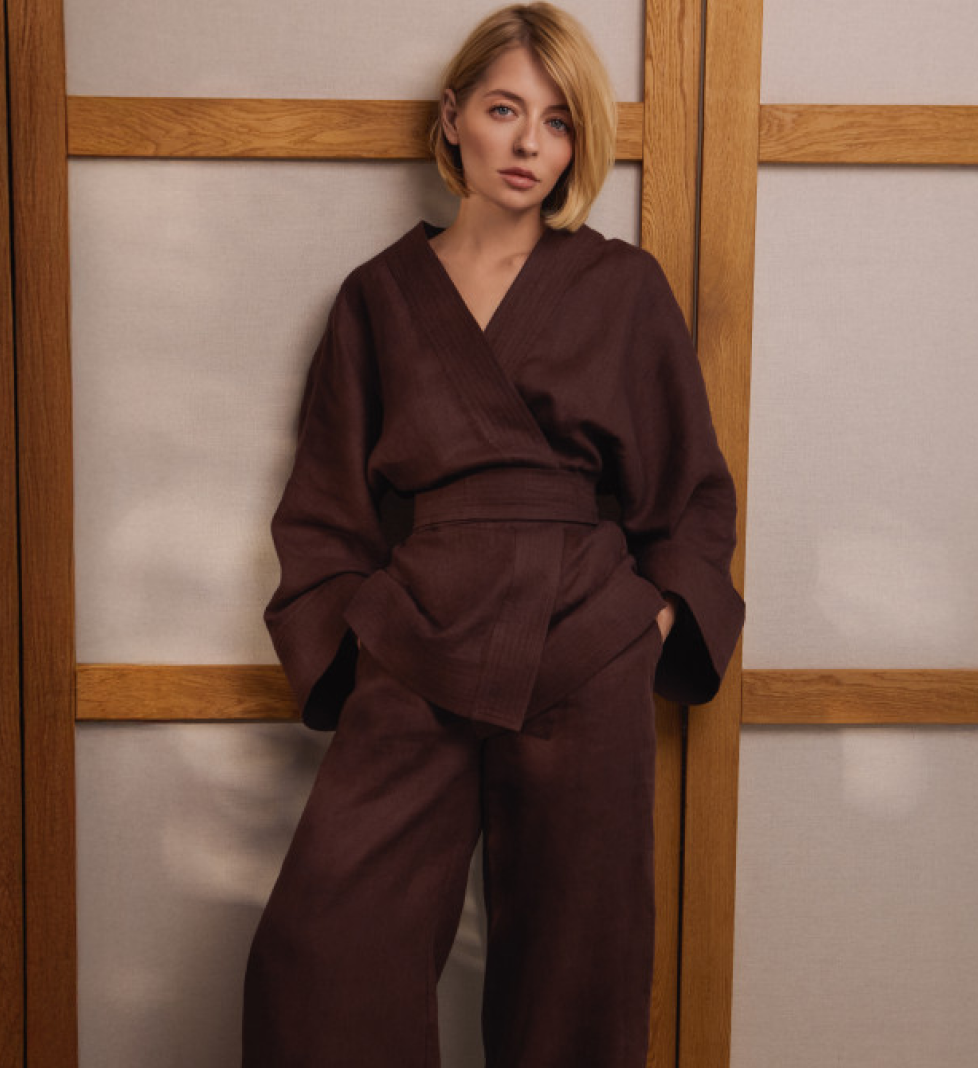 Костюм DOT BRAND лляний brown