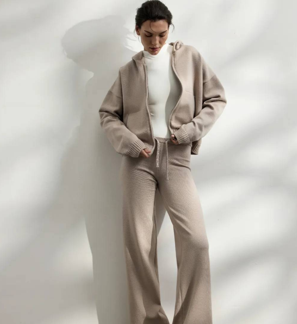 Костюм трикотажний 044 GARDEN вільного крою milk