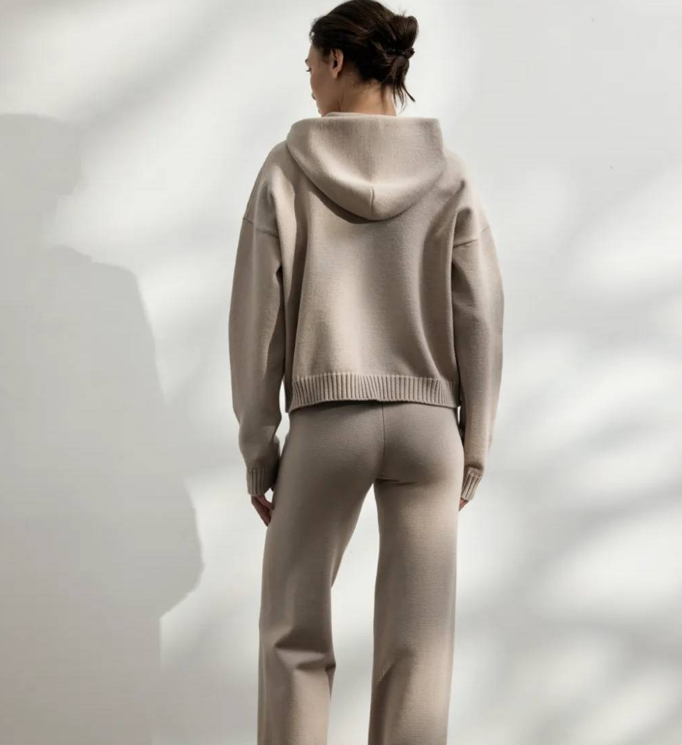 Костюм трикотажний 044 GARDEN вільного крою milk