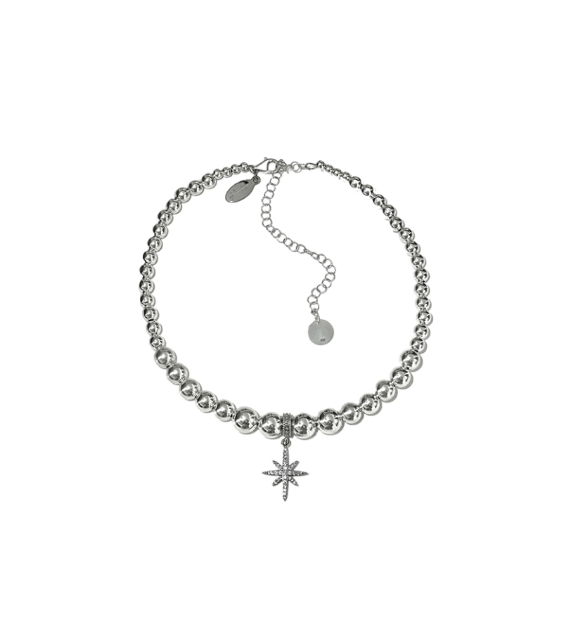 Чокер Grains De Verre "MORNING STAR" с бусинами Silver 925 Gold