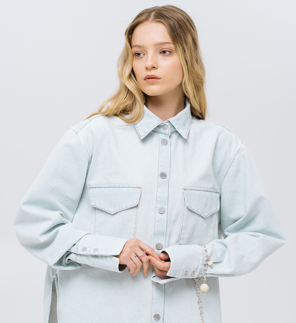 Match Denim Світло-блакитна джинсова сорочка