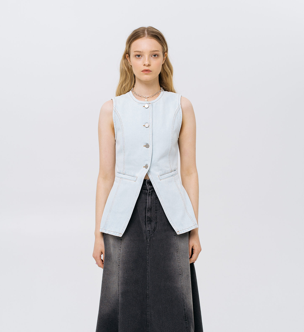 Світло-блакитний джинсовий жилет Match Denim