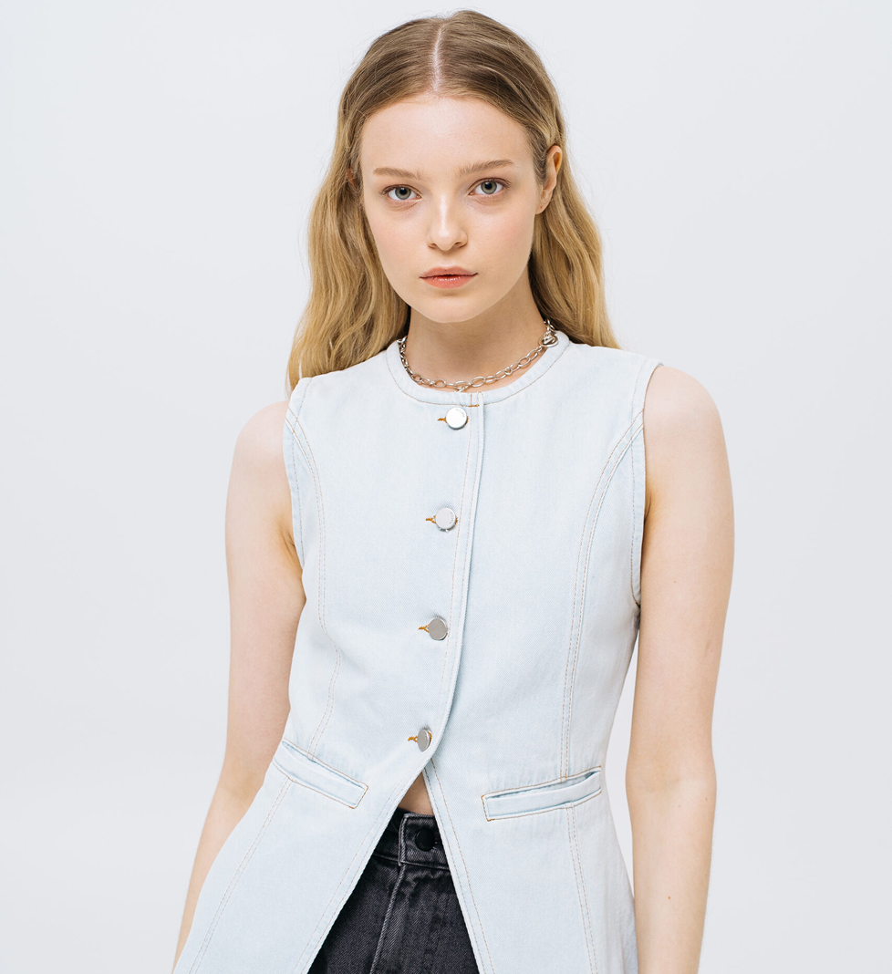 Світло-блакитний джинсовий жилет Match Denim