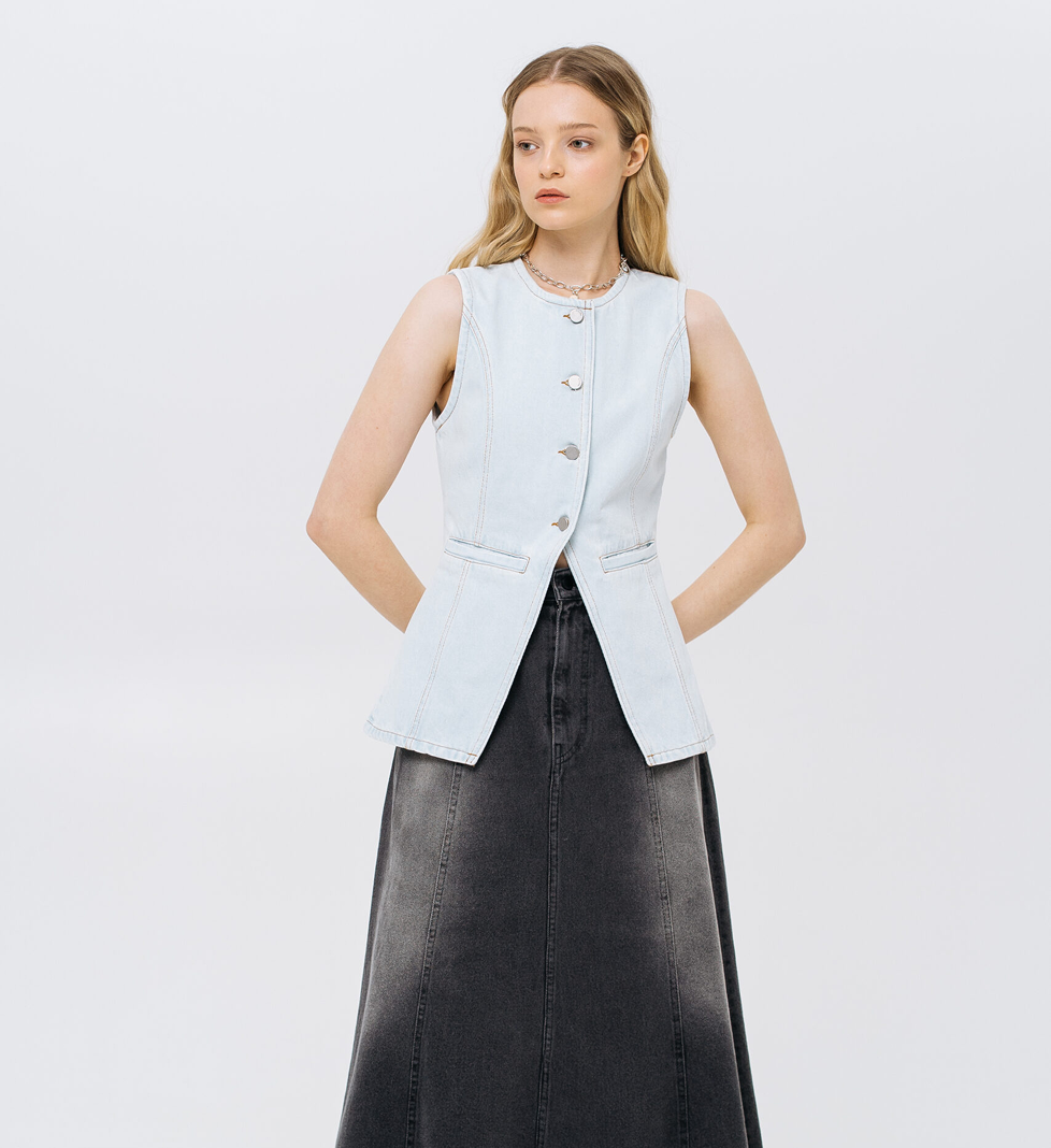 Світло-блакитний джинсовий жилет Match Denim