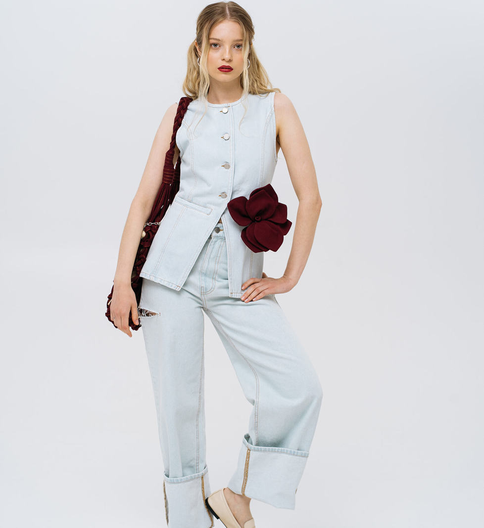 Світло-блакитний джинсовий жилет Match Denim