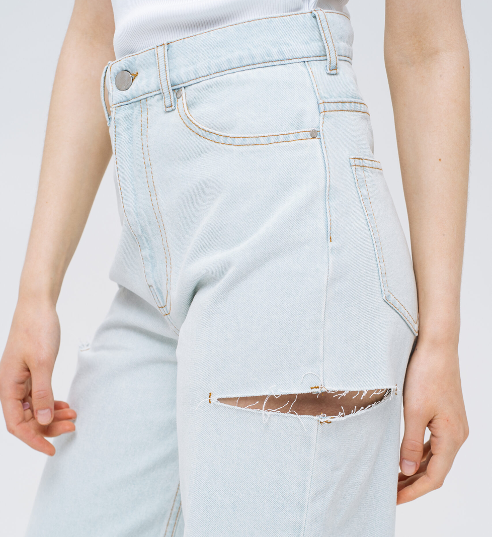 Джинси Match Denim світло-блакитні з дірками