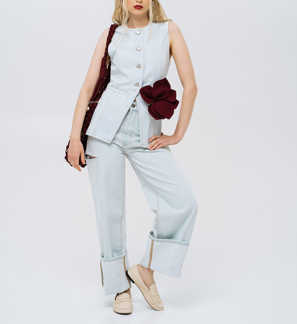 Джинси Match Denim світло-блакитні з дірками