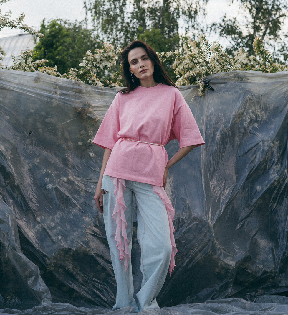 Рожева футболка Match Denim