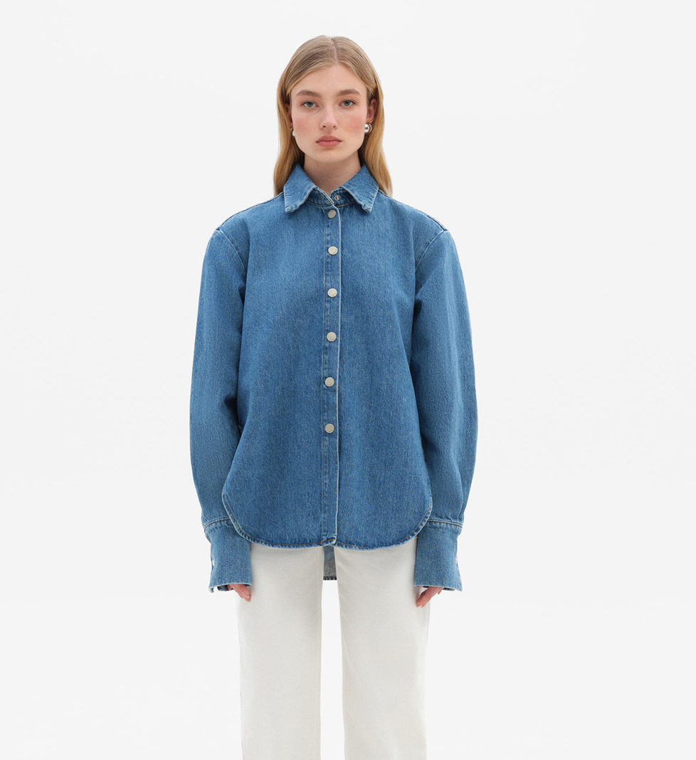 Джинсова сорочка Match Denim світло-блакитного кольору
