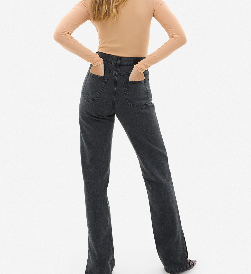 Сірі джинси з розрізами Match Denim