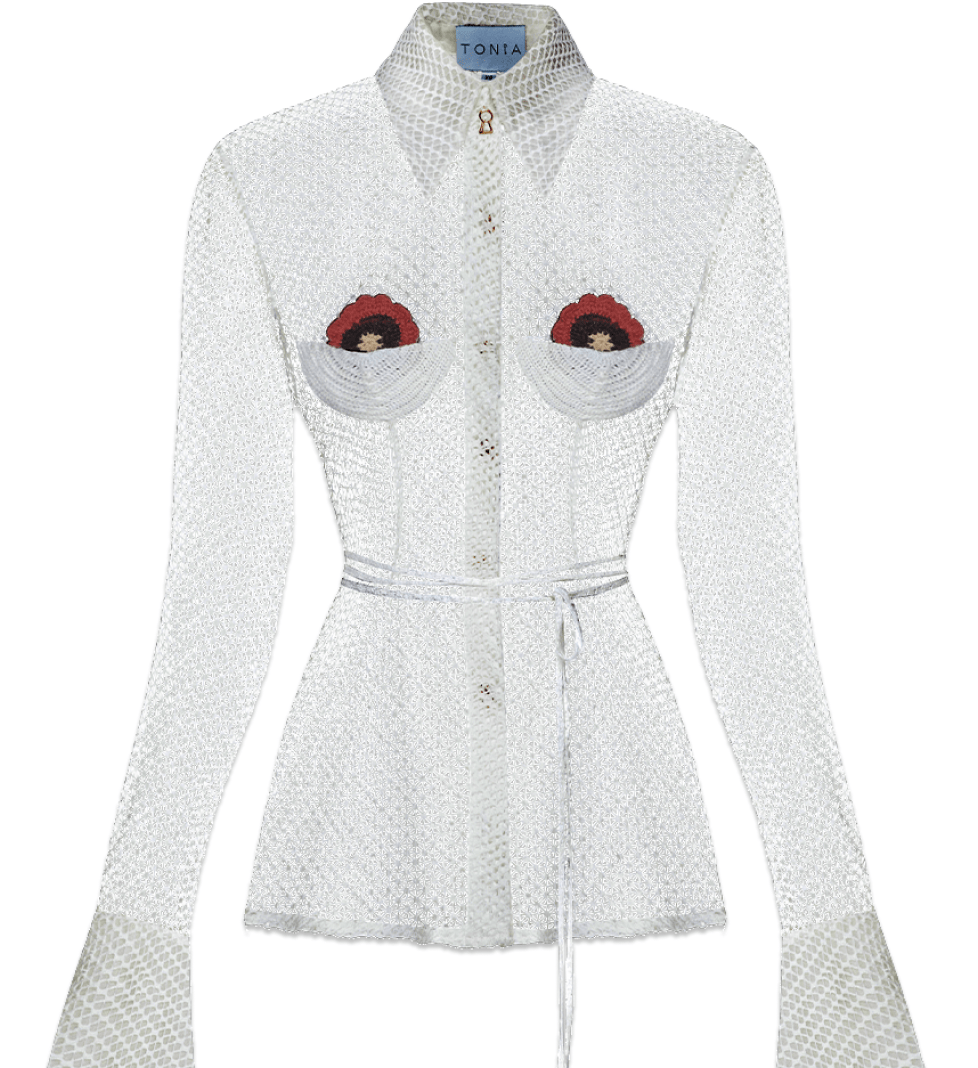 Сорочка TONiA з сіточки milk