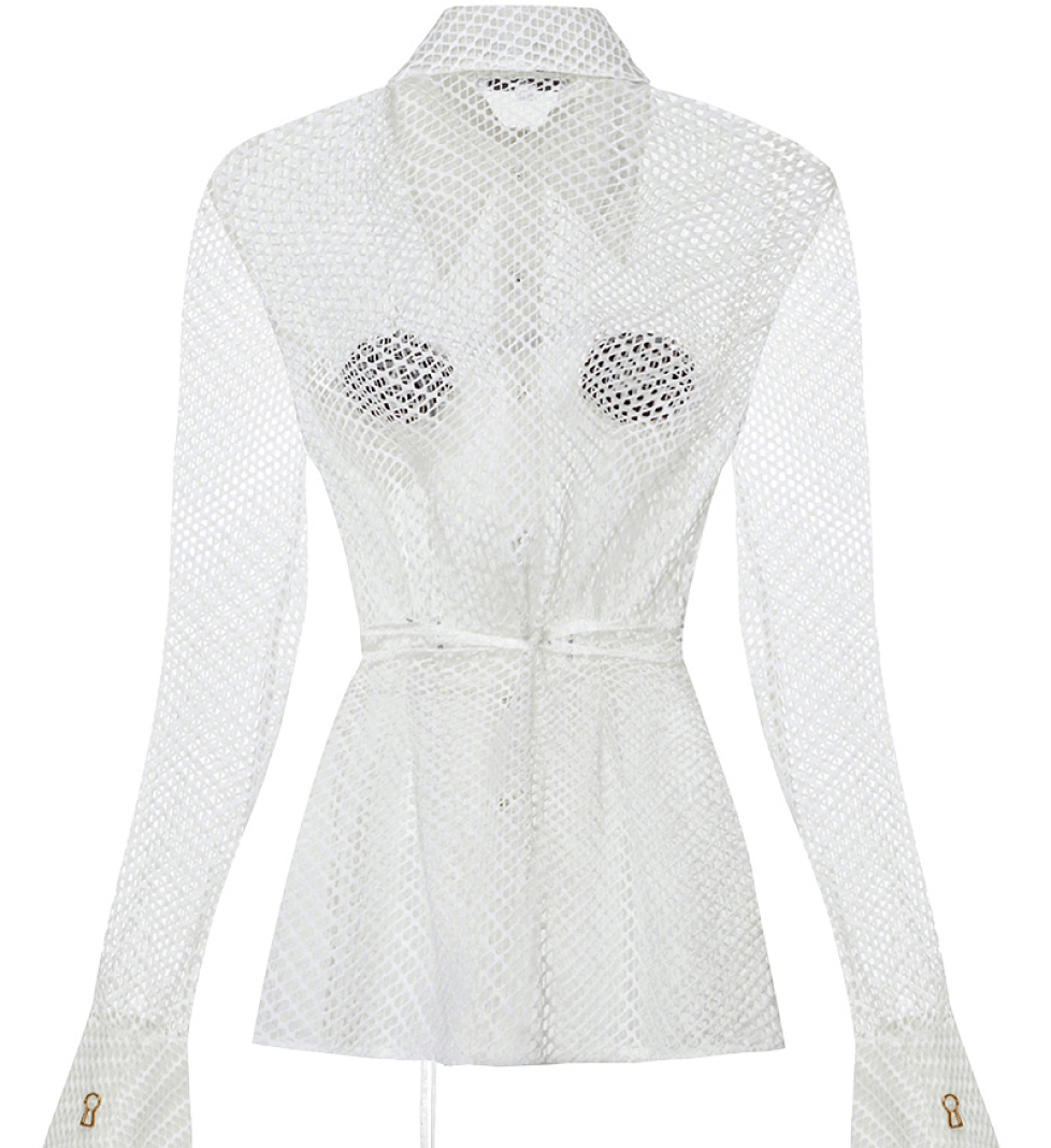 Сорочка TONiA з сіточки milk