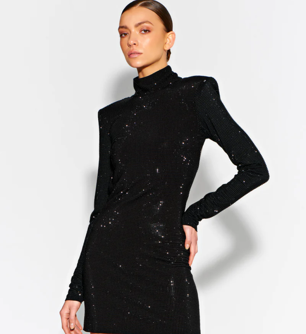 Міні-сукня SEMENENKO з чорними кристалами з відкритою спиною black