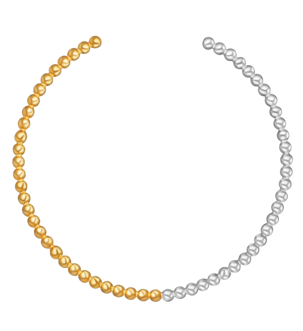 Кольє RIMMART Puffy Silver Gold