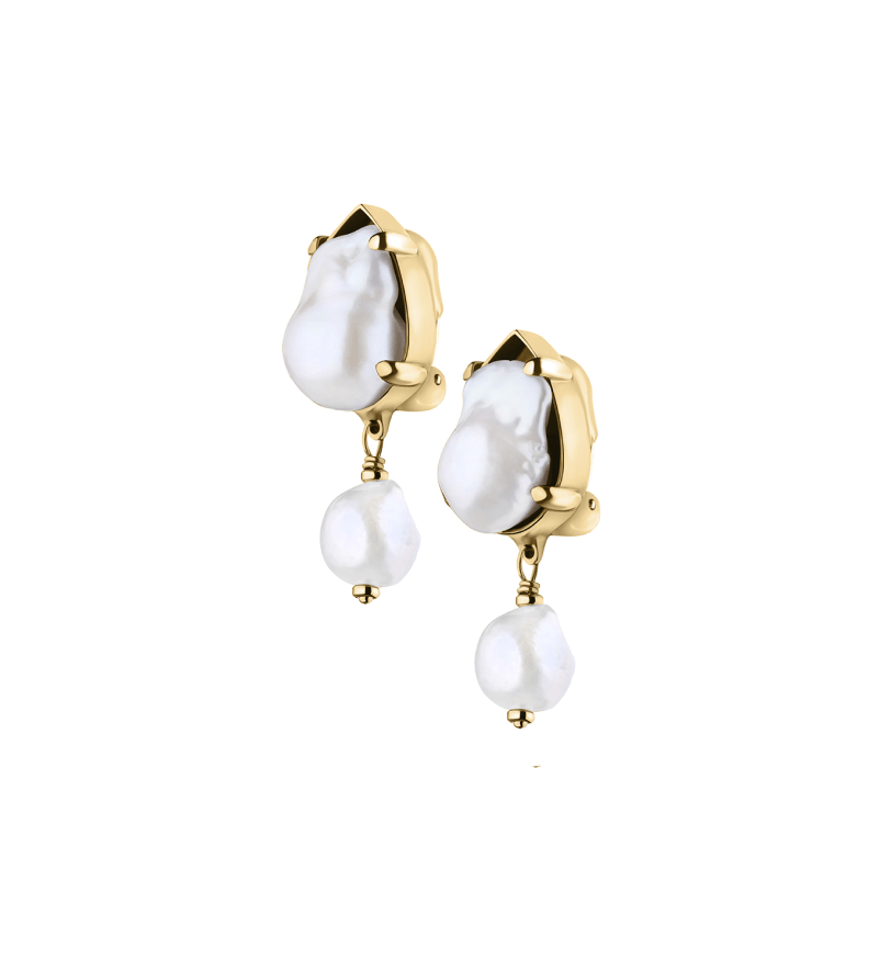 Сережки-кліпси Grains De Verre "ODESA" Gold