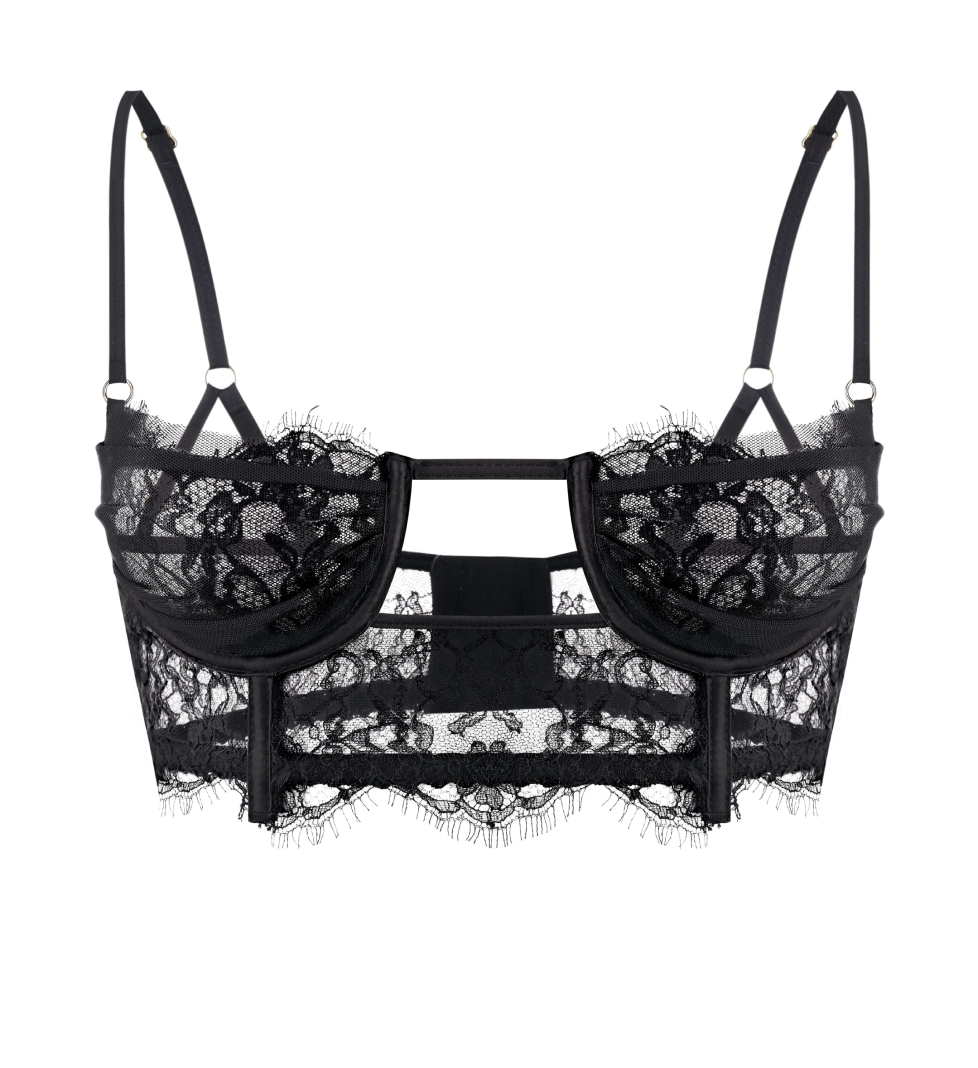 Бюстьє PeachPeach Obsession з мережива та сітки Black