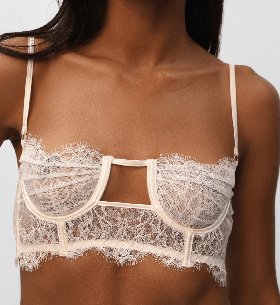 Бюстьє PeachPeach Obsession з мережива та сітки Milk