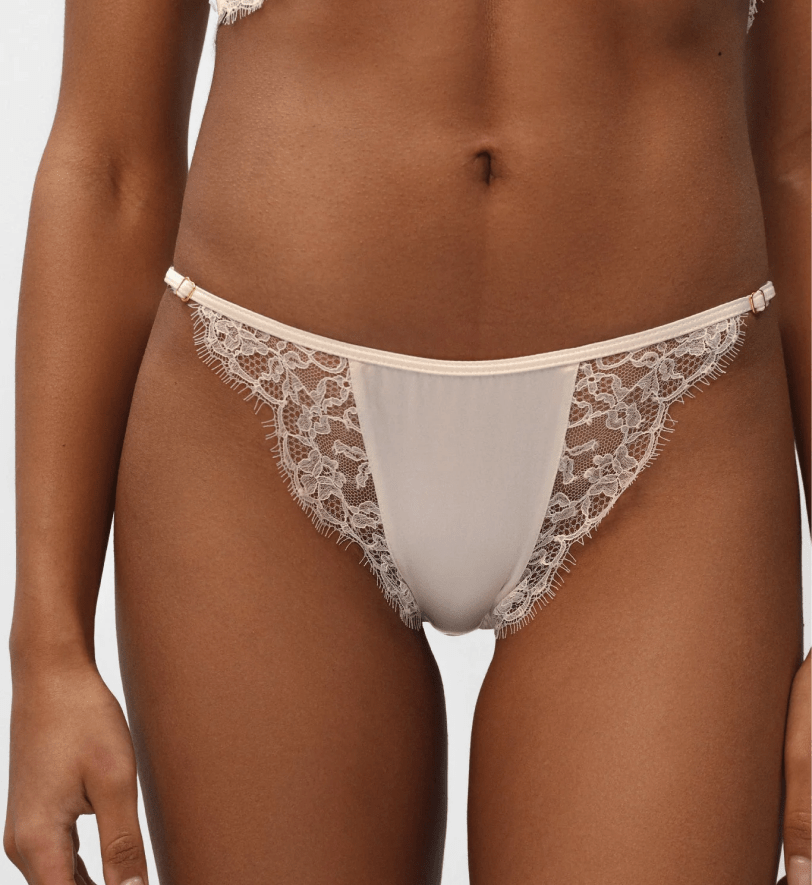 Труси-танга PeachPeach Obsession з мережива та шовку Milk