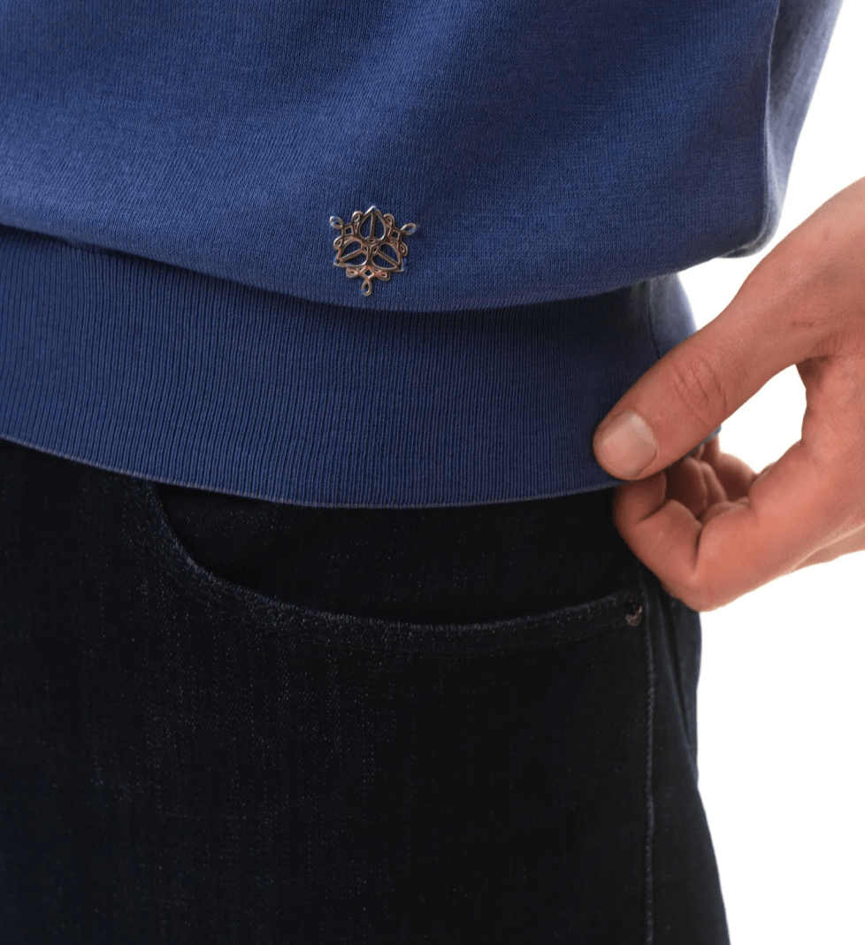 Поло HRECHKO з коротким рукавом на ґудзику blue