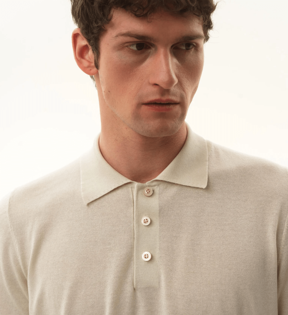 Поло HRECHKO з коротким рукавом на ґудзику milk