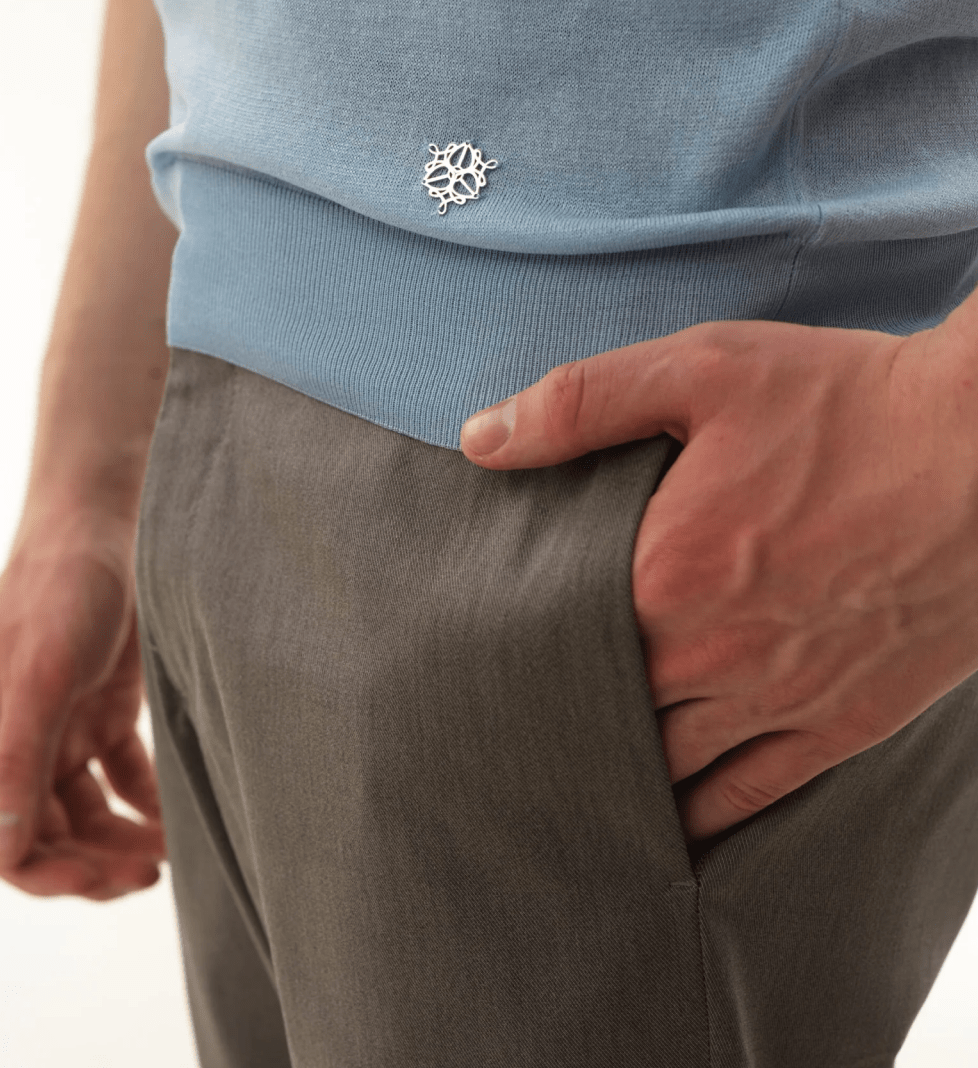 Поло HRECHKO з коротким рукавом на блискавці light blue