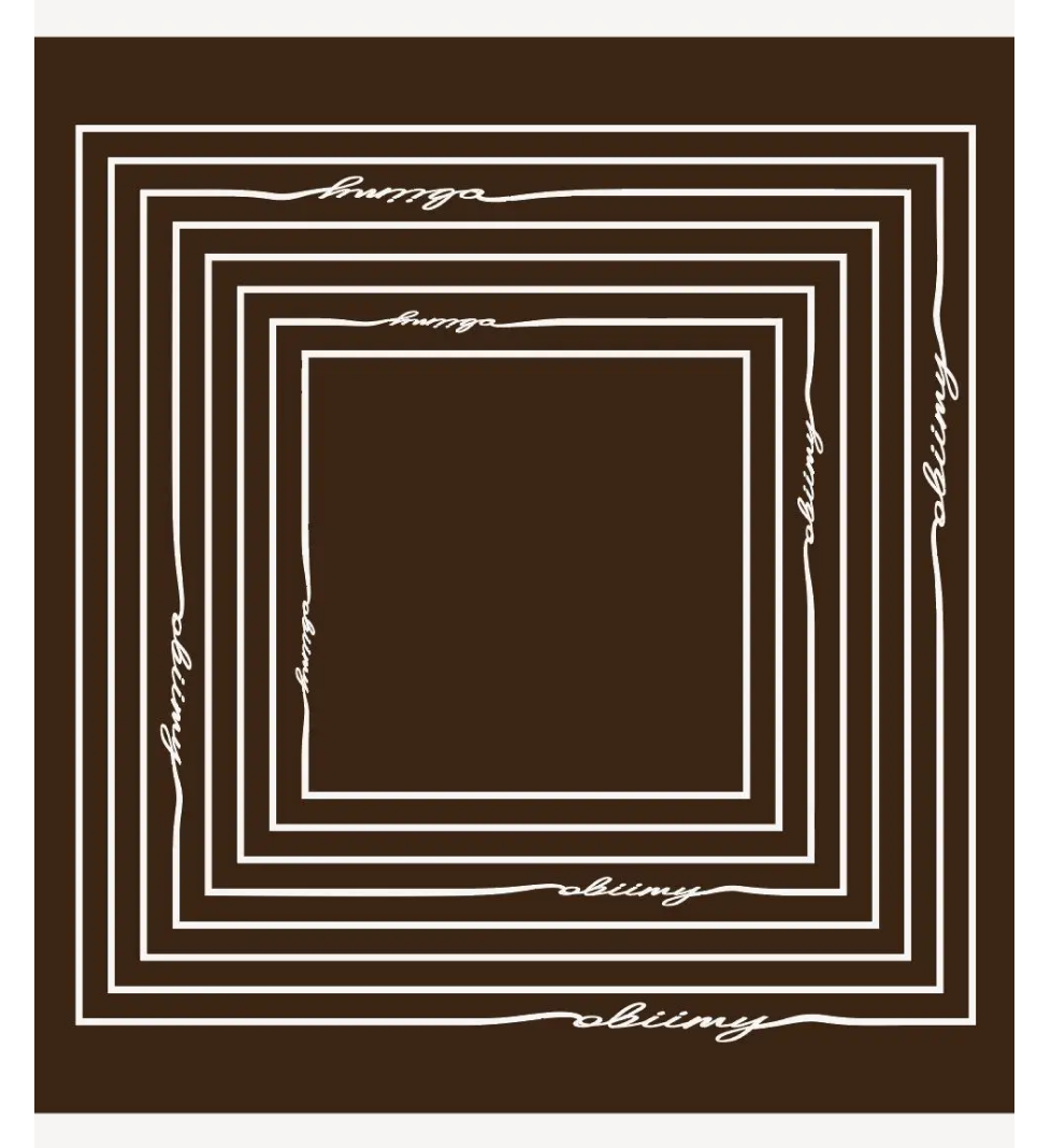 Преміум шовкова хустка OBIIMY Ранкова кава одностороння