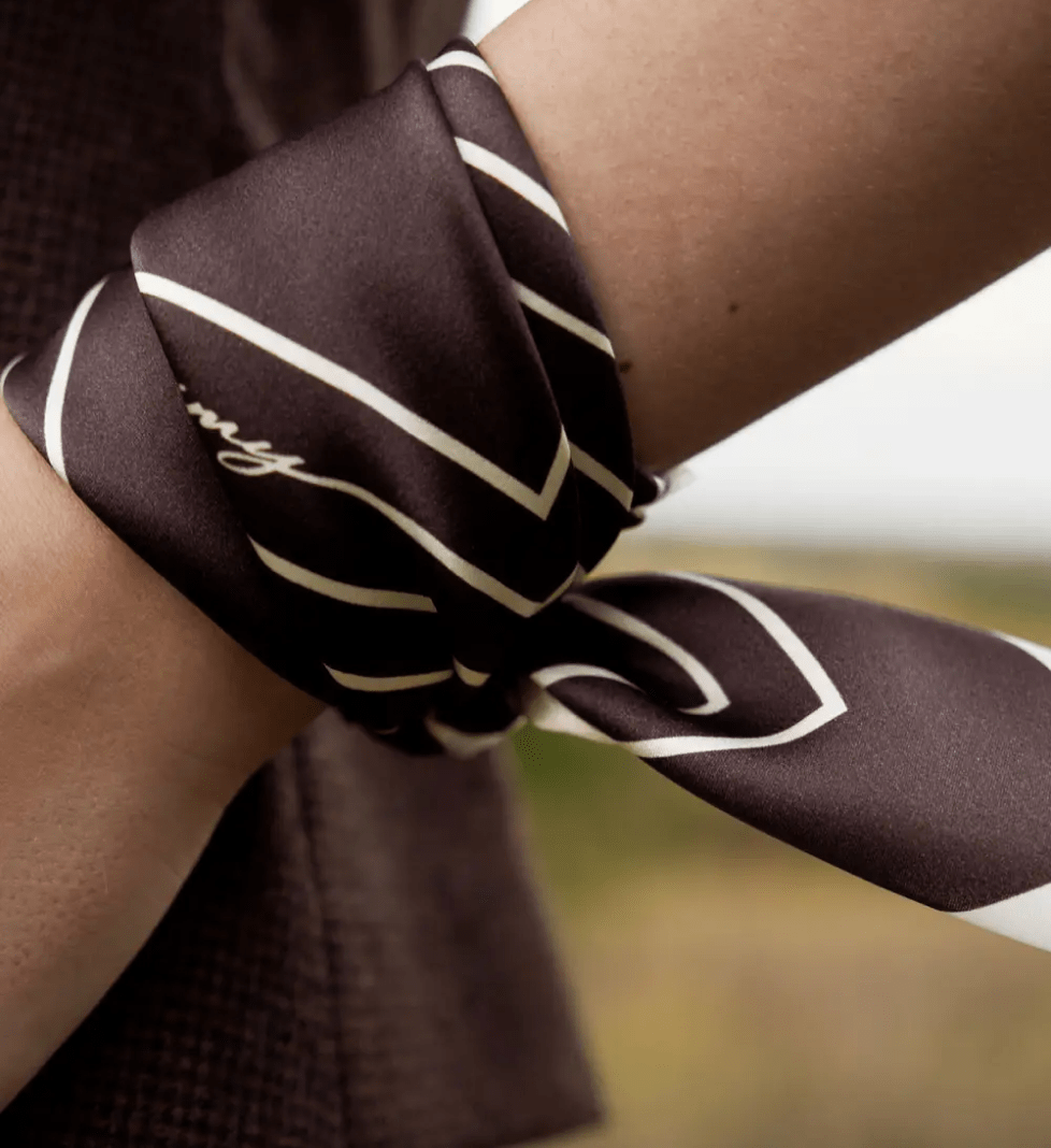 Преміум шовкова хустка OBIIMY Ранкова кава одностороння