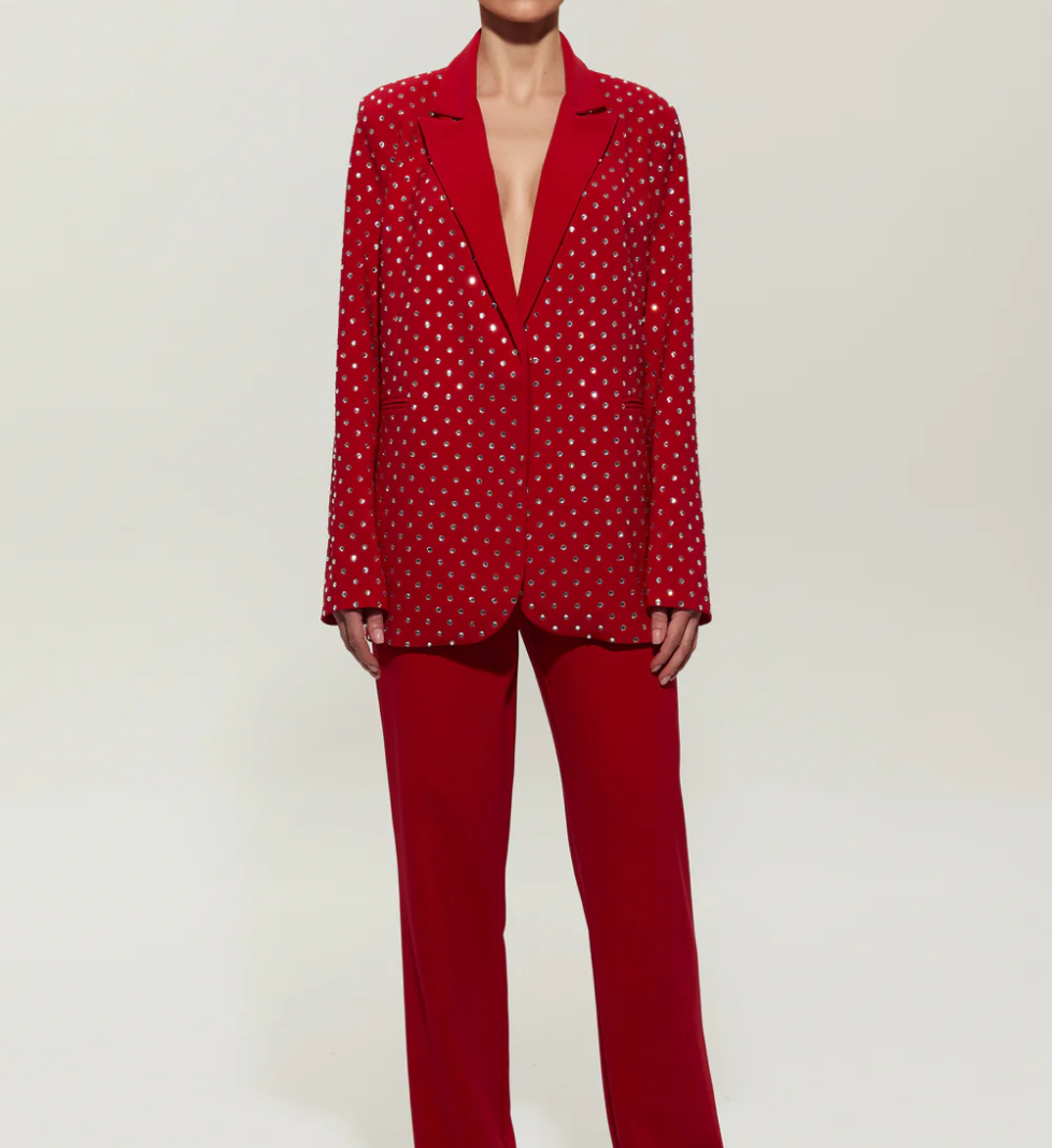 Костюм SEMENENKO з піджаком з кристалами red