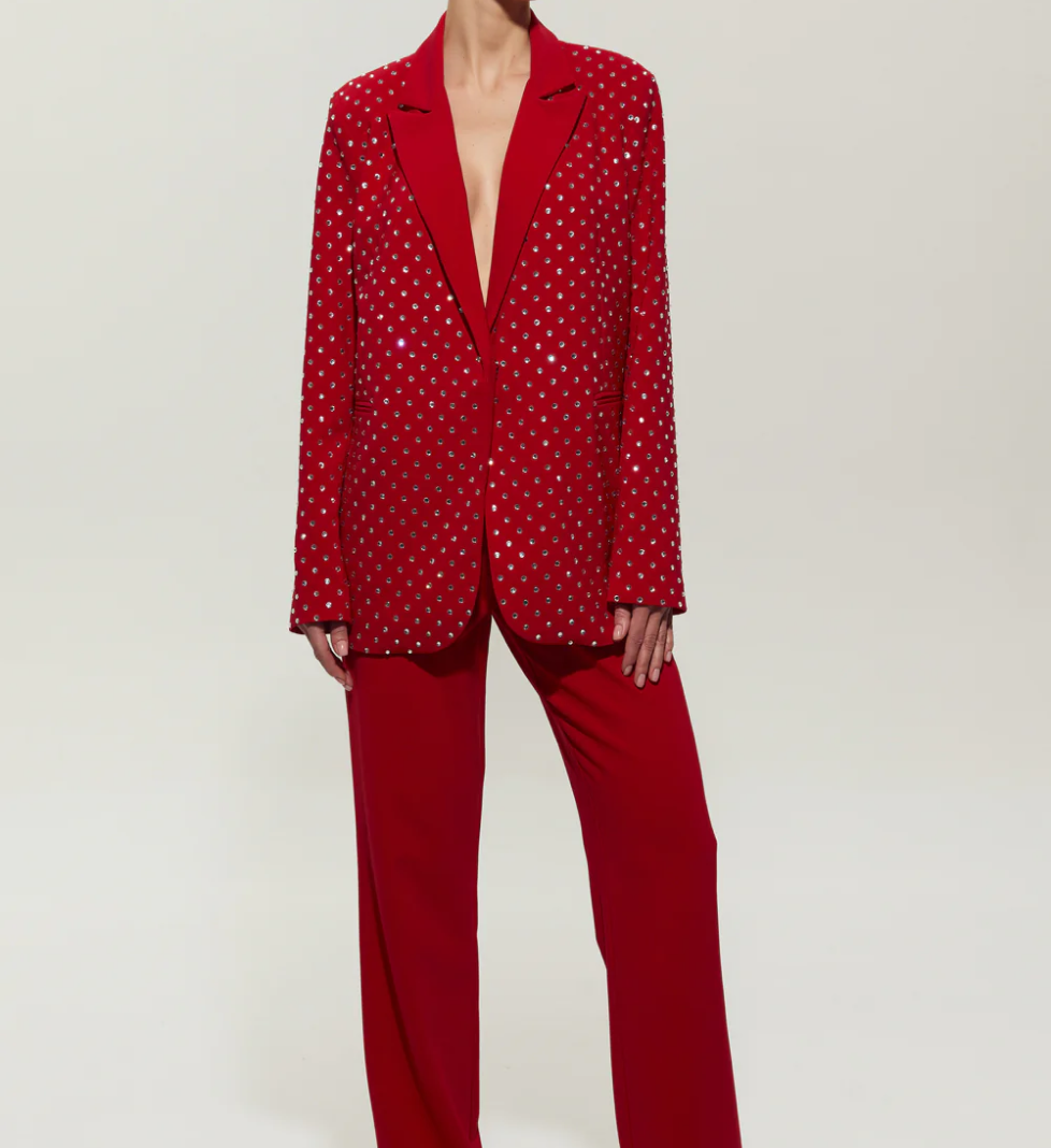 Костюм SEMENENKO з піджаком з кристалами red