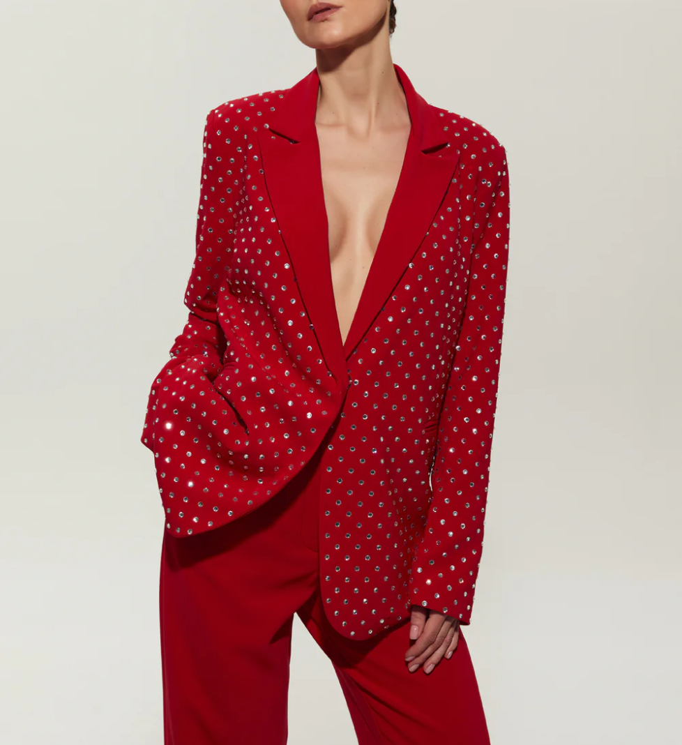 Костюм SEMENENKO з піджаком з кристалами red