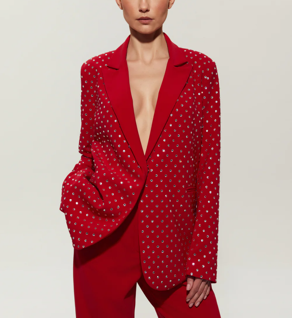 Костюм SEMENENKO з піджаком з кристалами red