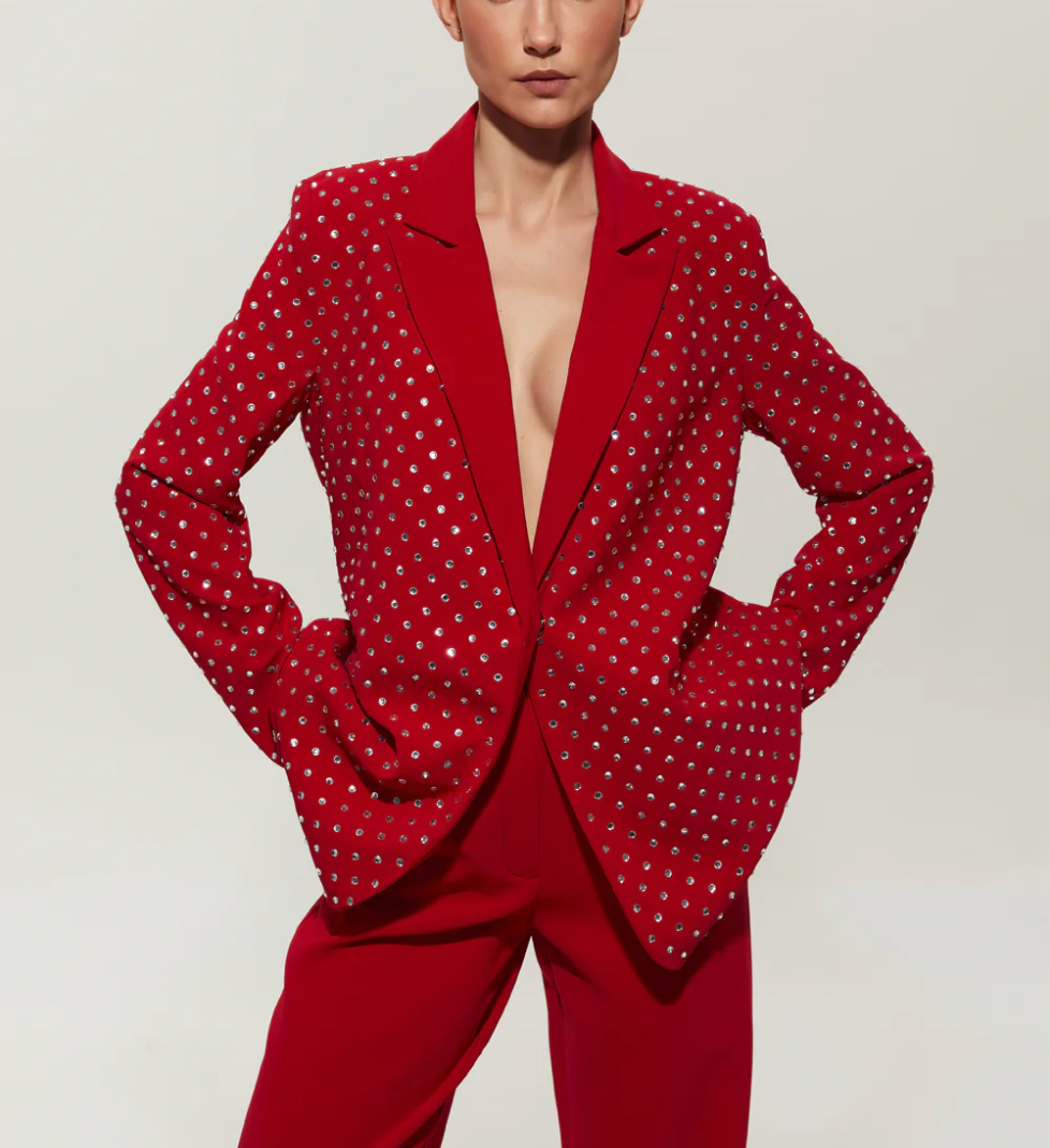 Костюм SEMENENKO з піджаком з кристалами red