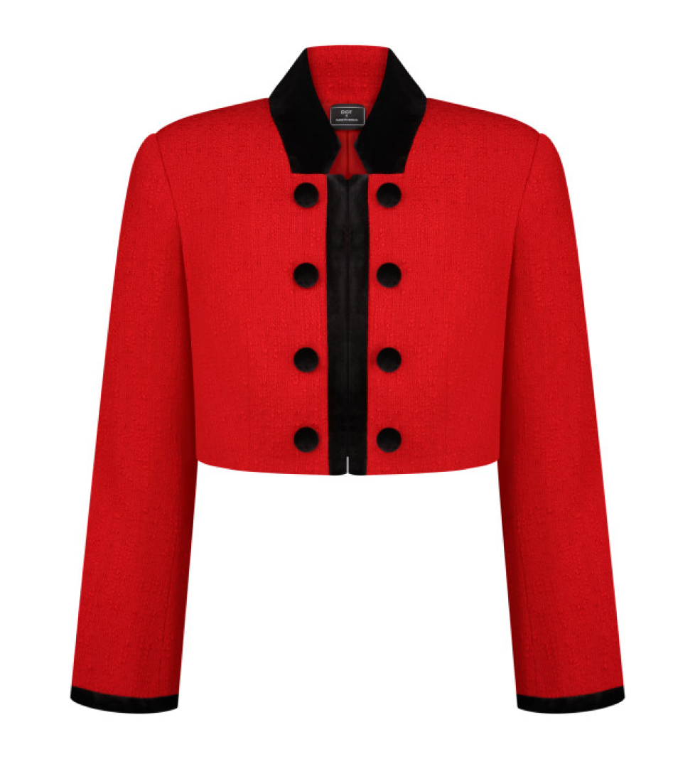 Куртка твідова DOT BRAND з велюром red