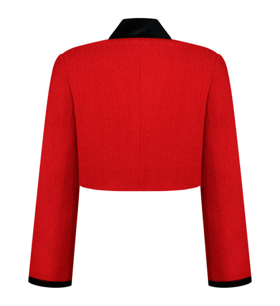 Куртка твідова DOT BRAND з велюром red