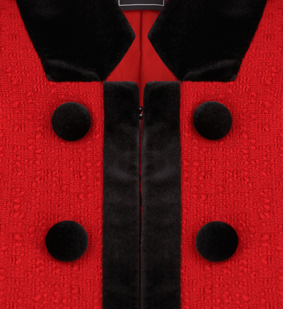 Куртка твідова DOT BRAND з велюром red