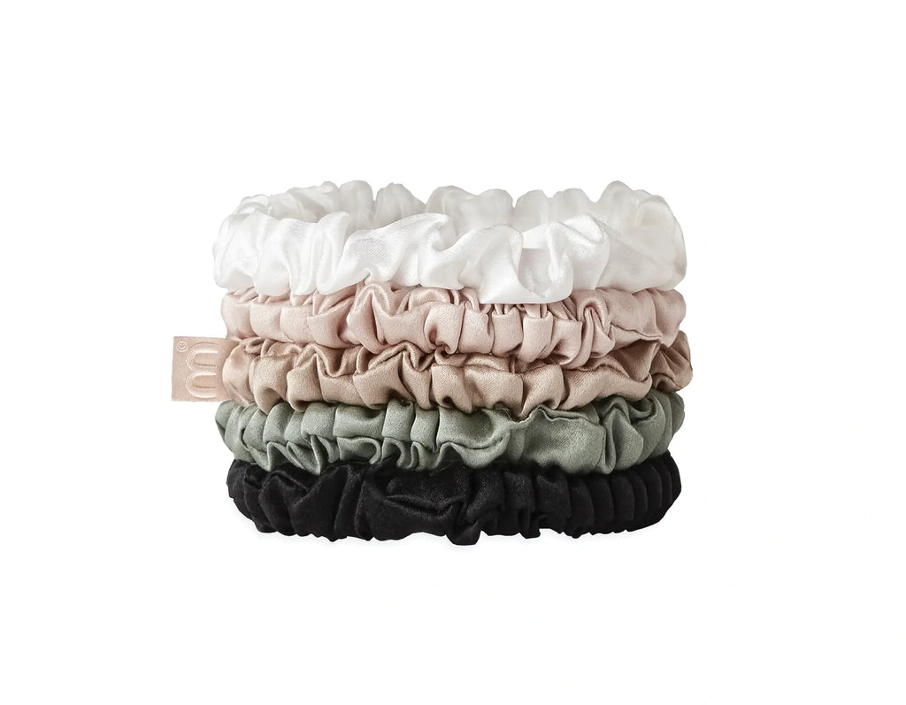 SILK SLIM SCRUNCHIES SET набір тонких шовкових резинок
