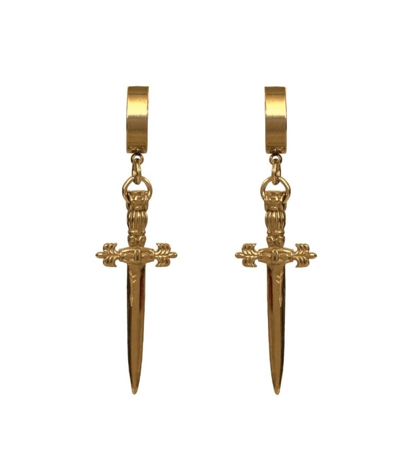 Grains De Verre "SWORD" Earrings Silver