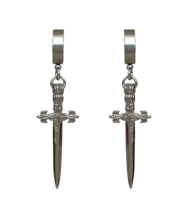 Сережки Grains De Verre "SWORD" Silver