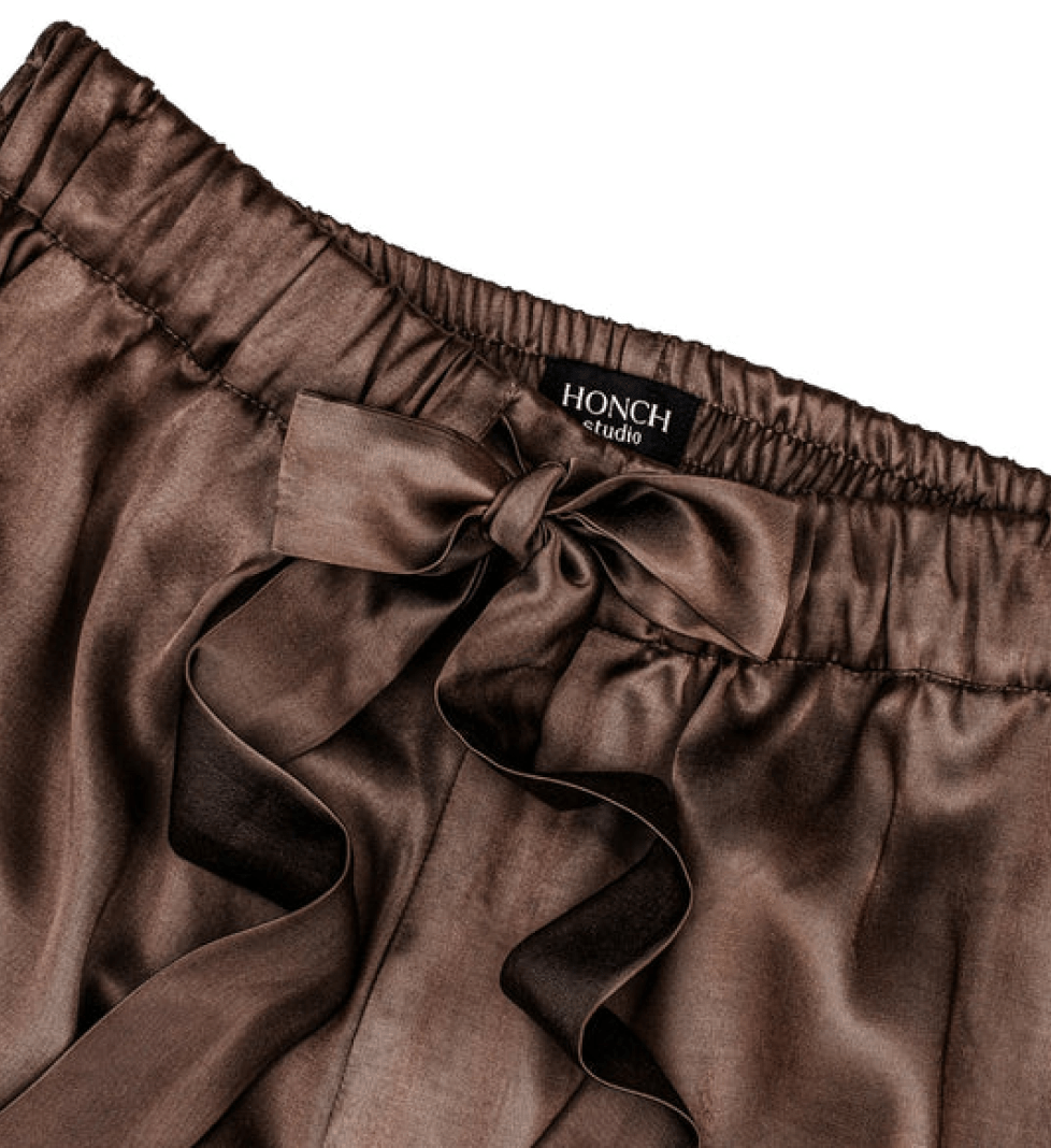 Штани сатинові Honch Studio піжамного стилю brown