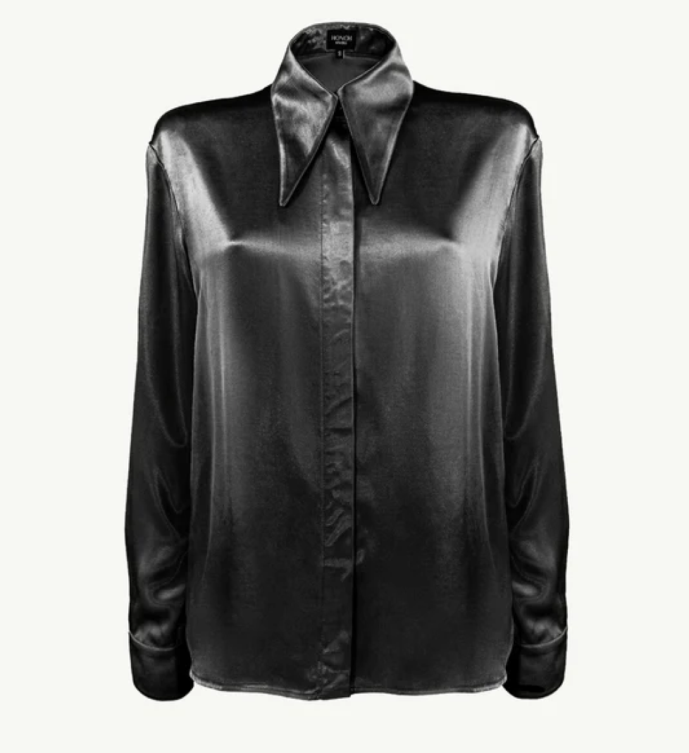 Сорочка сатинова Honch Studio піжамного стилю black